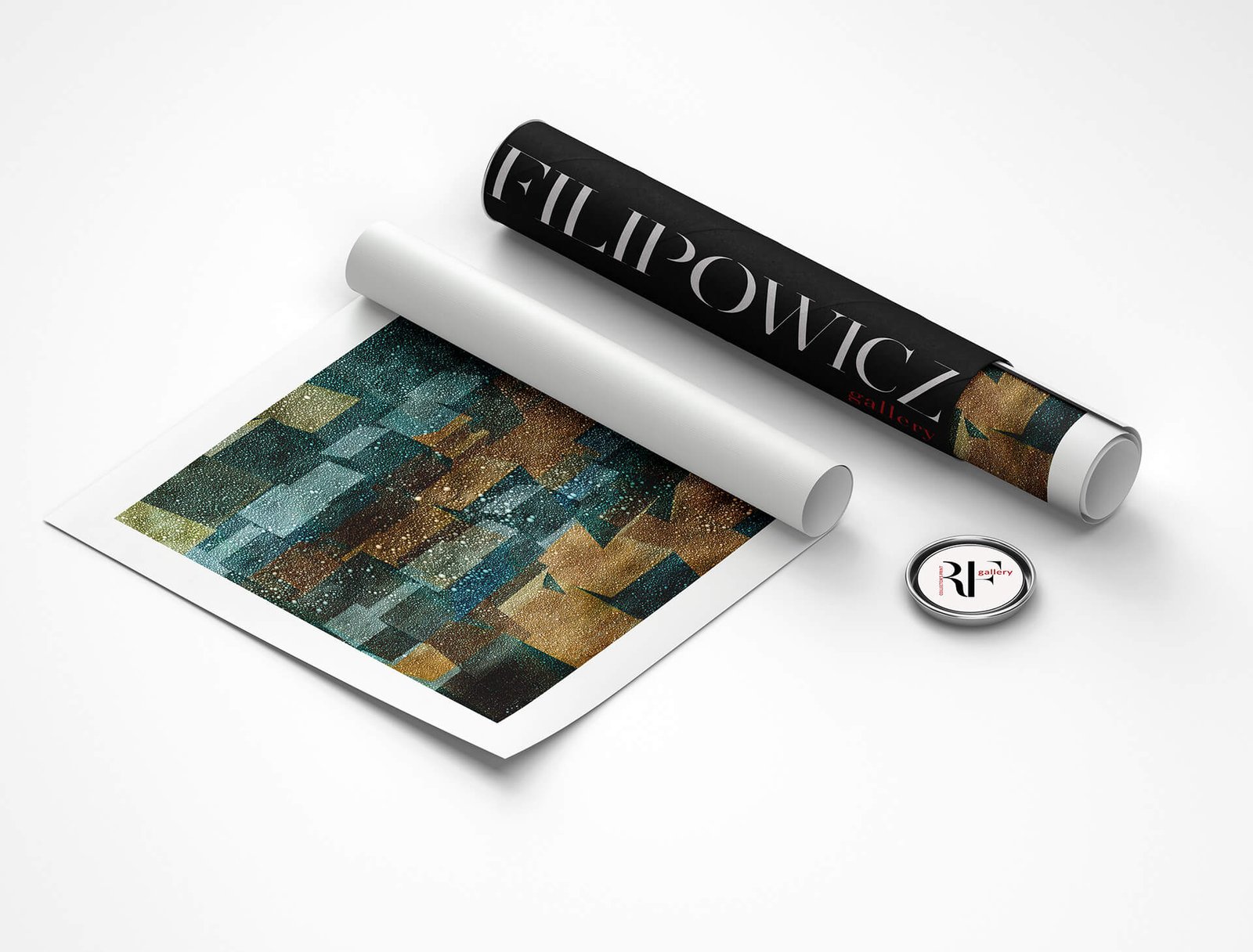 Cubes in snow by Ryszard Filipowicz wydruk i tuba transportowa z logo