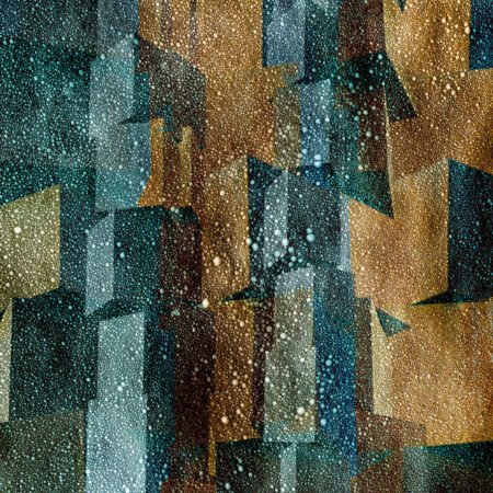 Cubes in snow - fotografika Abstrakcyjny, geometryczny pejzaż zbudowany z trójwymiarowych sześcianów.