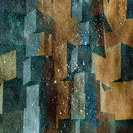 Cubes in snow - fotografika Abstrakcyjny, geometryczny pejzaż zbudowany z trójwymiarowych sześcianów.