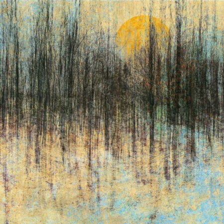 Down on the lake – fotografika. Impresjonistyczna iluzja wschodu słońca nad jeziorem