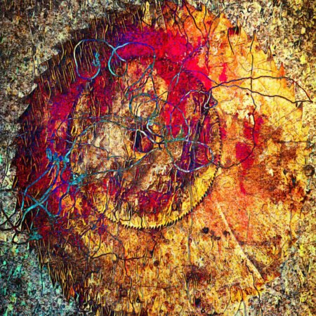 Headphones - fotografika - abstrakcyjny obraz wyglądający jak głowa ze słuchawkami