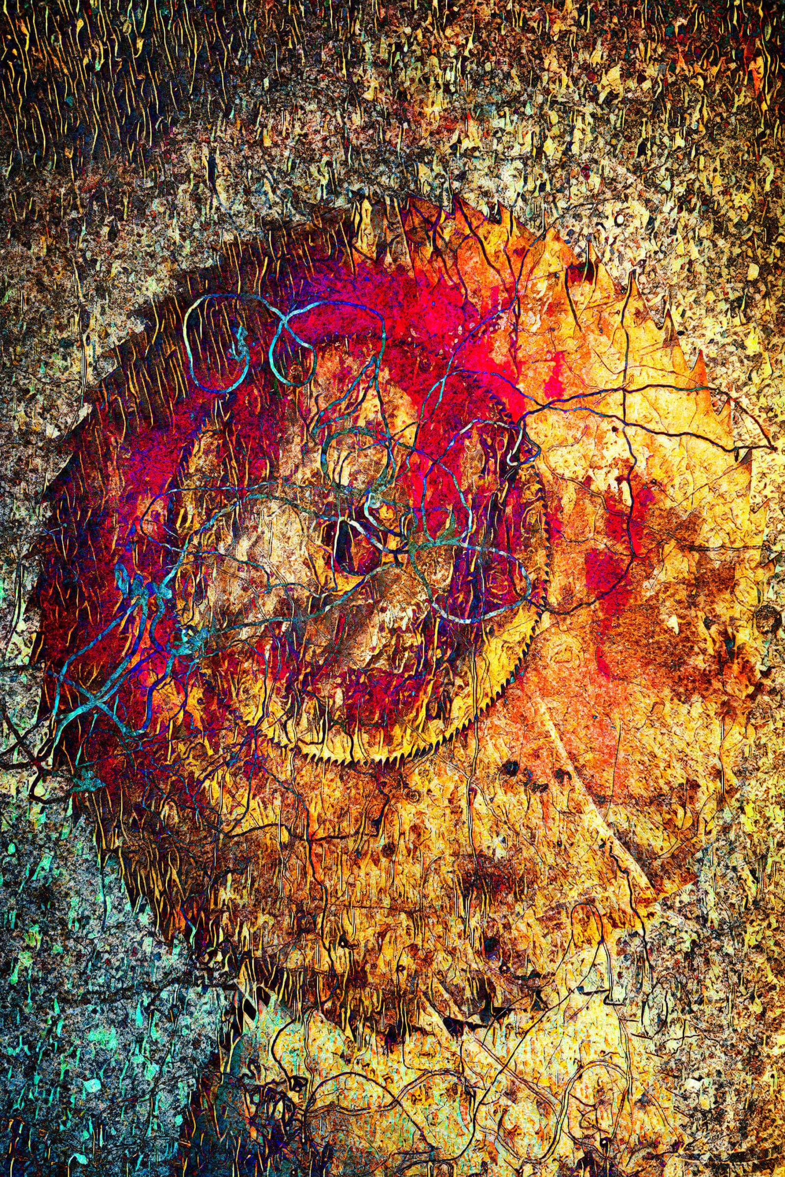 Headphones - fotografika - abstrakcyjny obraz wyglądający jak głowa ze słuchawkami