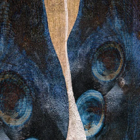 The wooden Modigliani - fotografika - fine art print -Elegancka, wydłużona forma charakterystyczna dla portretów Modiglianiego odnaleziona w naturalnej strukturze drewna.