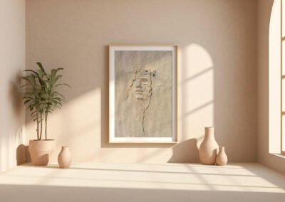 Wnętrze salonu z wiszącym na ścianie obrazem - Cesarz