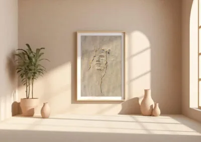 Wnętrze salonu z wiszącym na ścianie obrazem - Cesarz