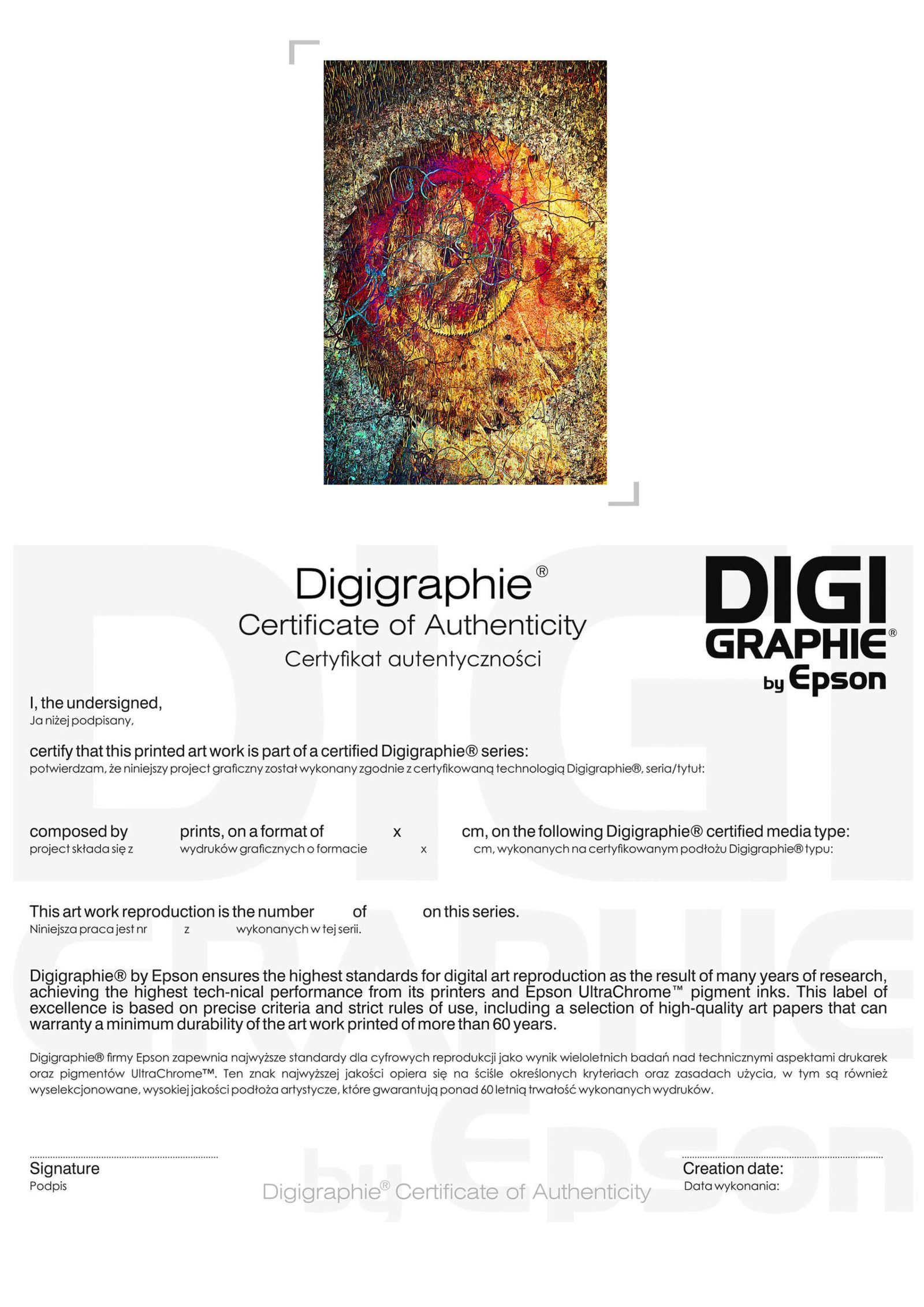 Headphones Certyfikat autentyczności dzieła sztuki