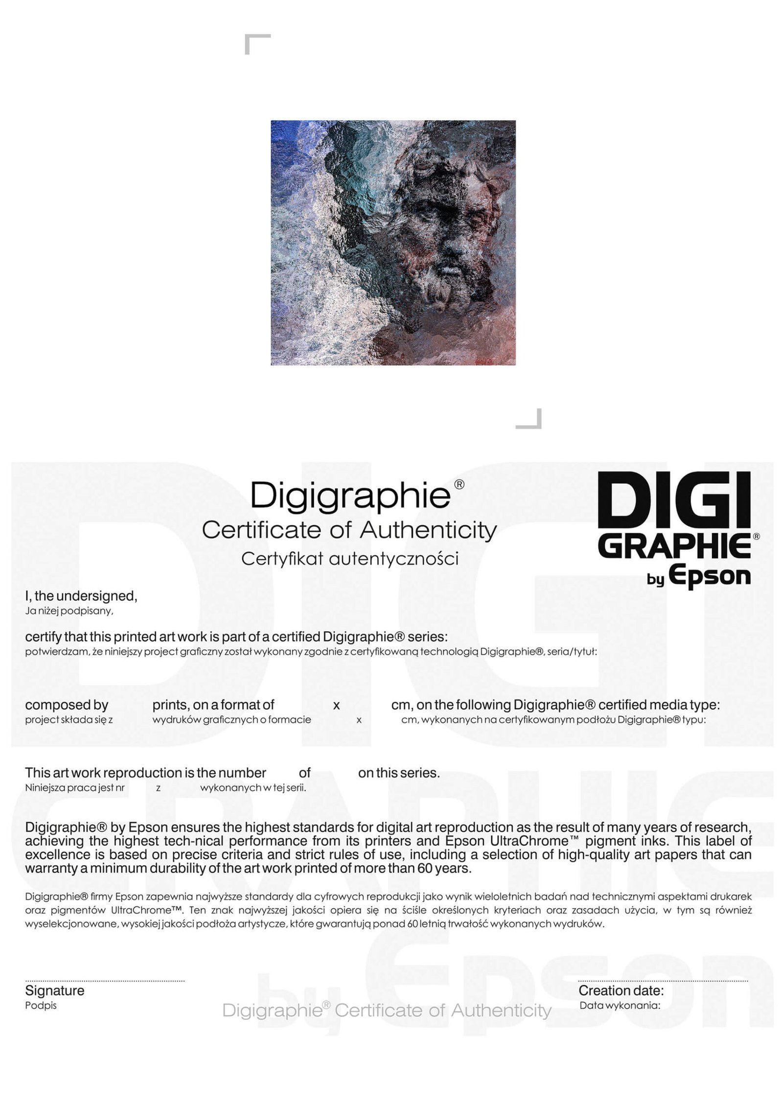Posejdon Certyfikat autentyczności dzieła sztuki